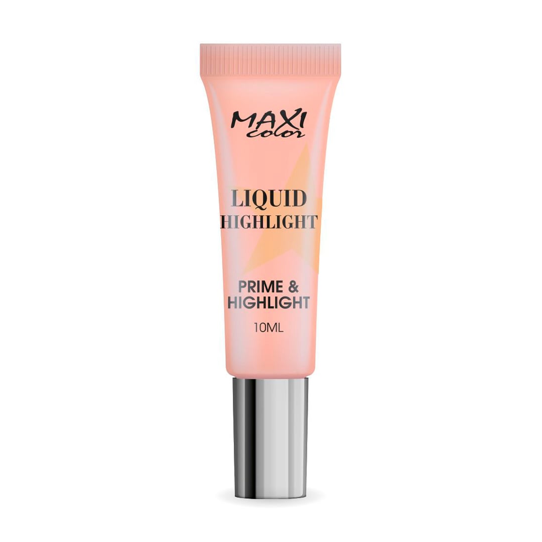 Рідкий хайлайтер для обличчя Maxi Color Liquid Highlight Prime &amp; Highlight 02 Golden, 10 мл